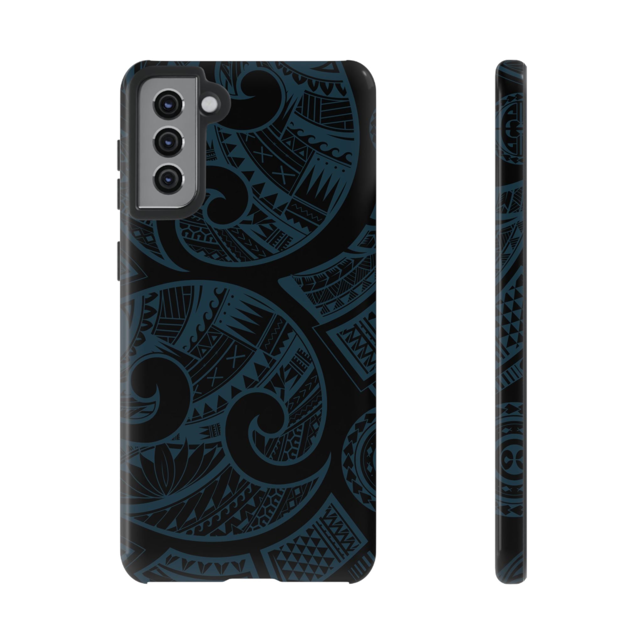 Island Tribal Royal Teal Tough Case for Samsung Galaxy Phone Case The Local Banyan Samsung Galaxy S21 Plus Glossy