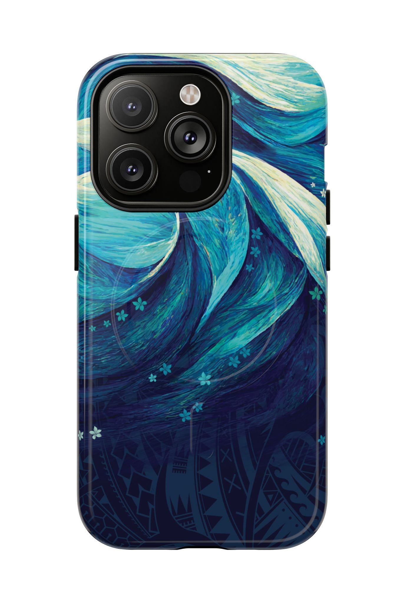 Eternal Mana MagSafe iPhone Case iPhone 14 Pro Glossy - Hawaiian Ocean Wave Polynesian Tribal Design - The Local Banyan