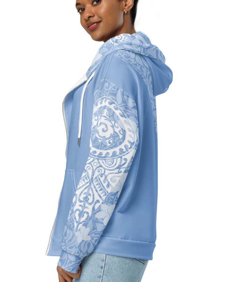 Island Aura Tropical Blue Zip Up Hoodie S The Local Banyan