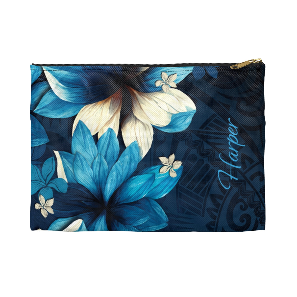 Leilani Nights Personalized Travel Pouch Pouches The Local Banyan Black zipper Small