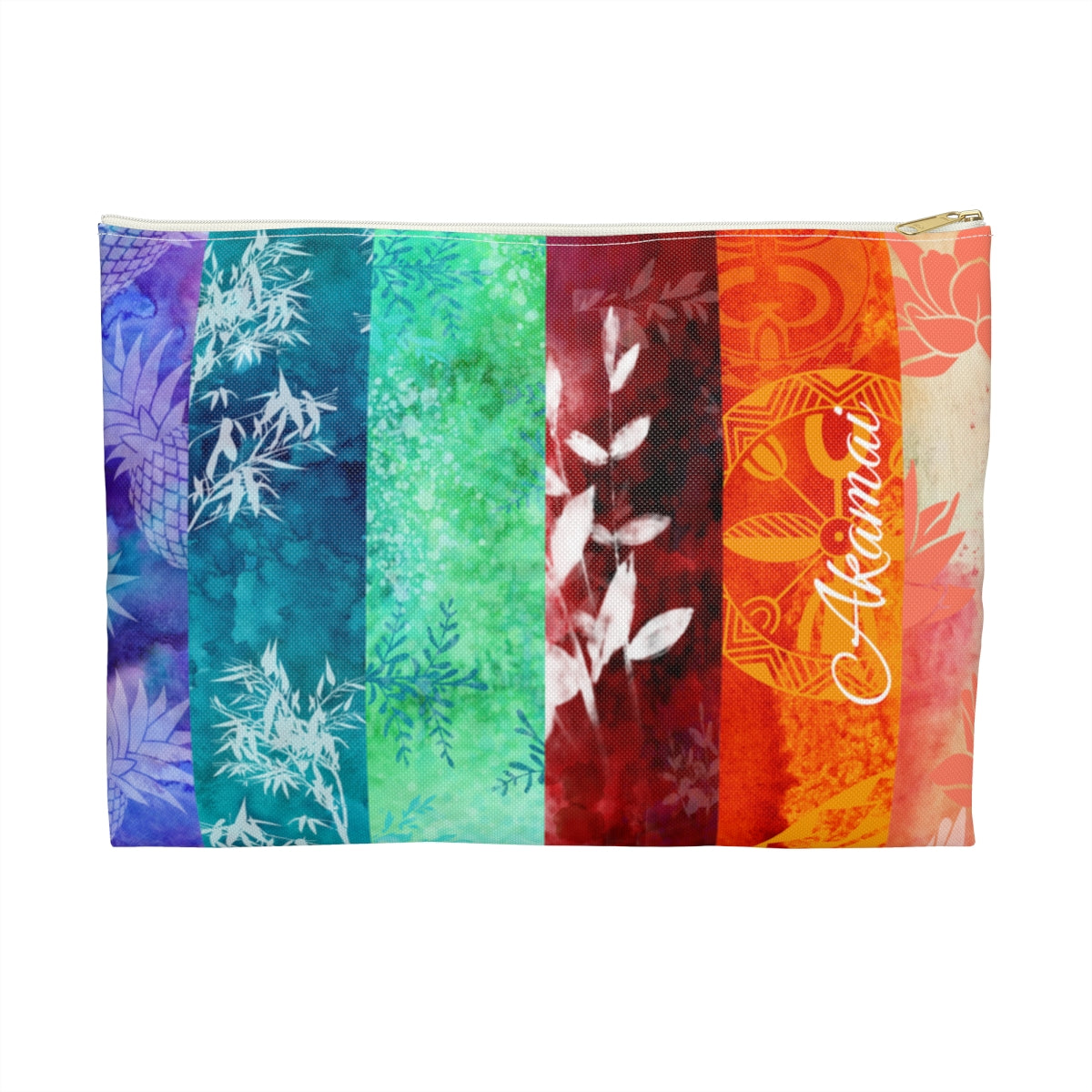 Island Vibes Personalized Travel Pouch Pouches The Local Banyan White zipper Large