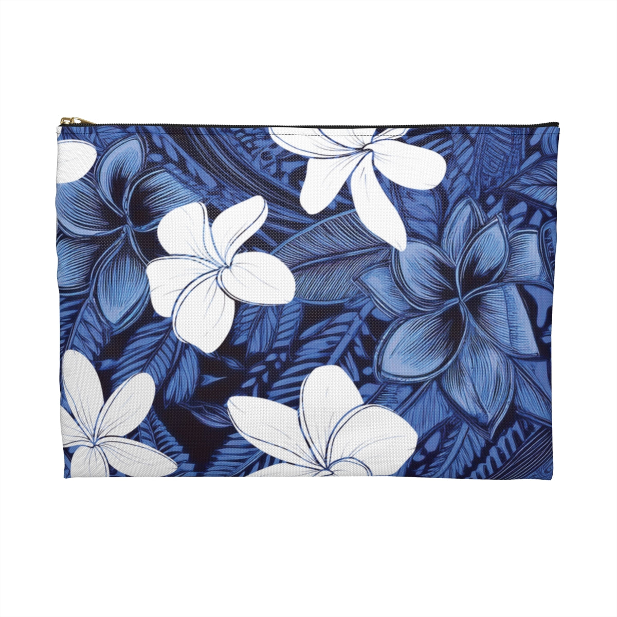 Eternal Blue Plumeria Personalized Travel Pouch Pouches The Local Banyan