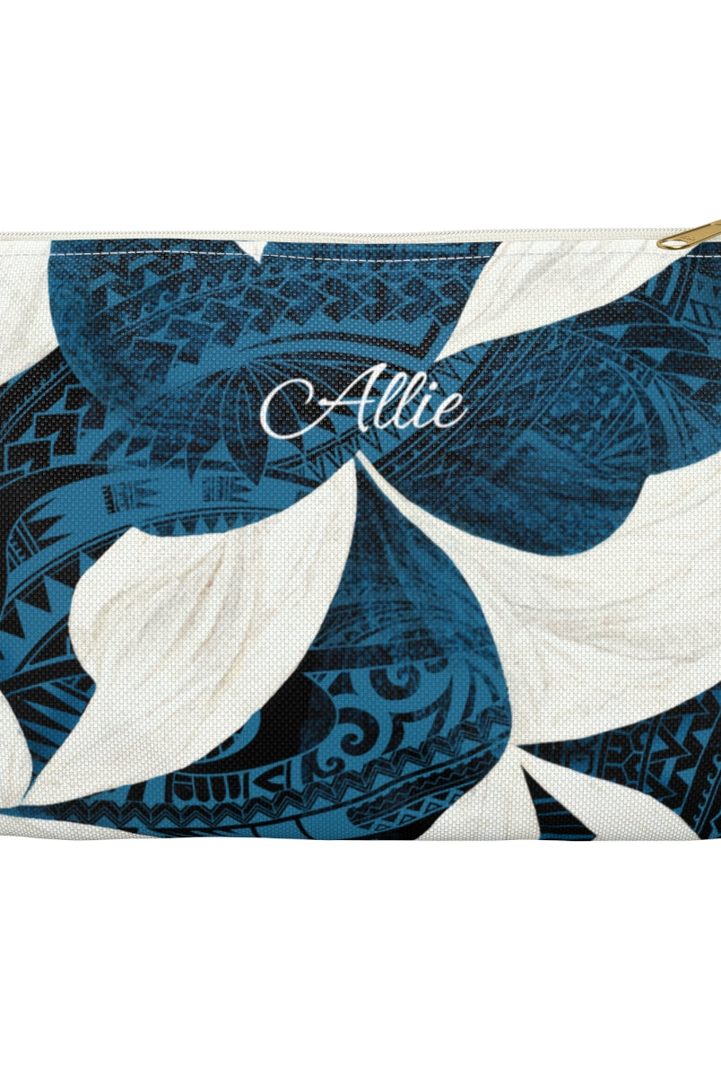 Hana Breeze Personalized Travel Pouch Pouches The Local Banyan White zipper Small