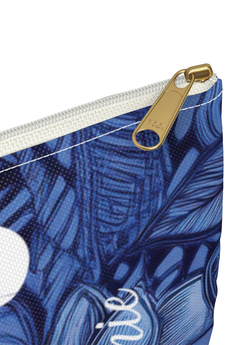 Eternal Blue Plumeria Personalized Travel Pouch Pouches The Local Banyan