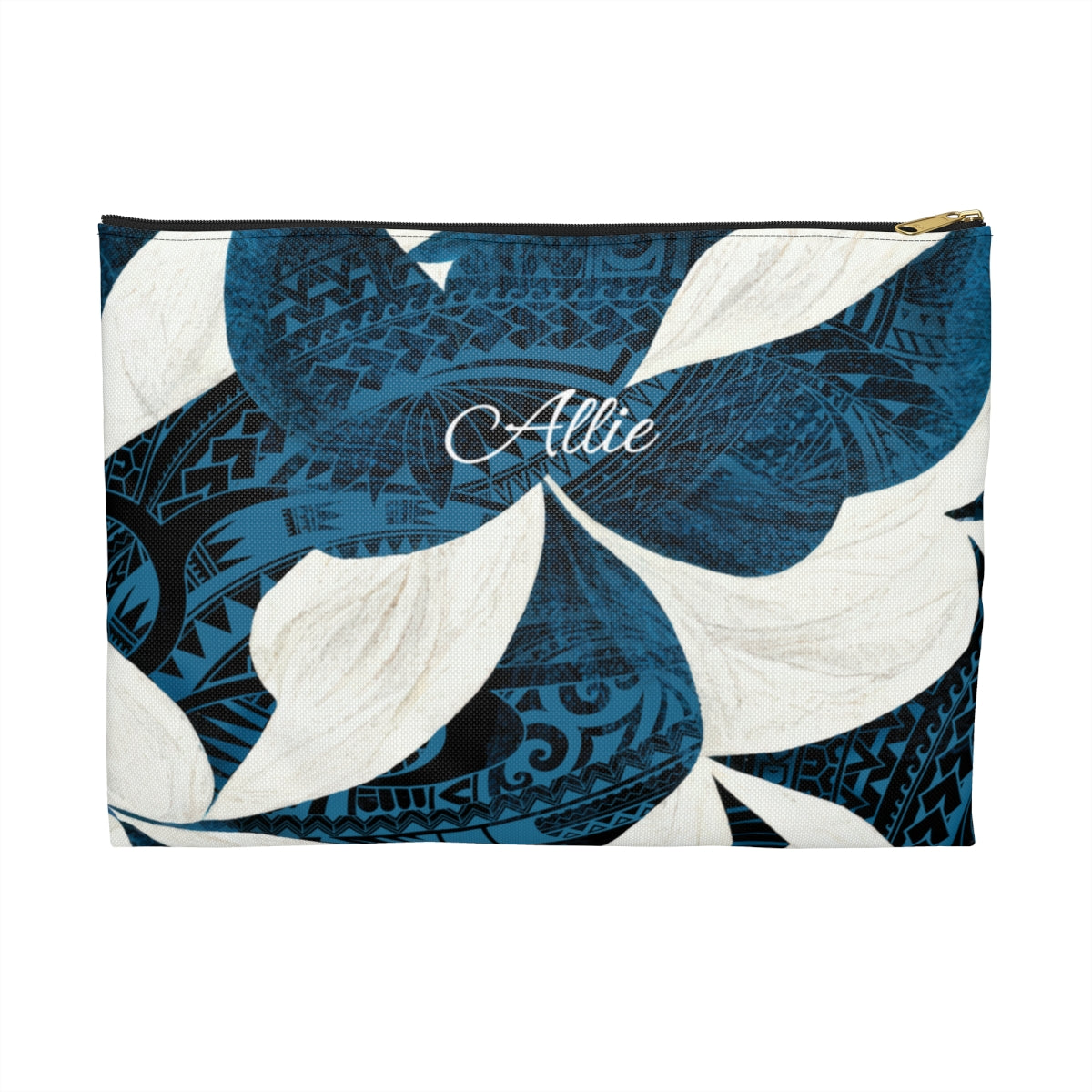 Hana Breeze Personalized Travel Pouch Pouches The Local Banyan Black zipper Large