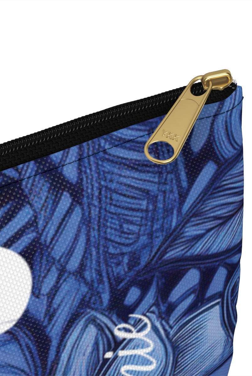 Eternal Blue Plumeria Personalized Travel Pouch Pouches The Local Banyan