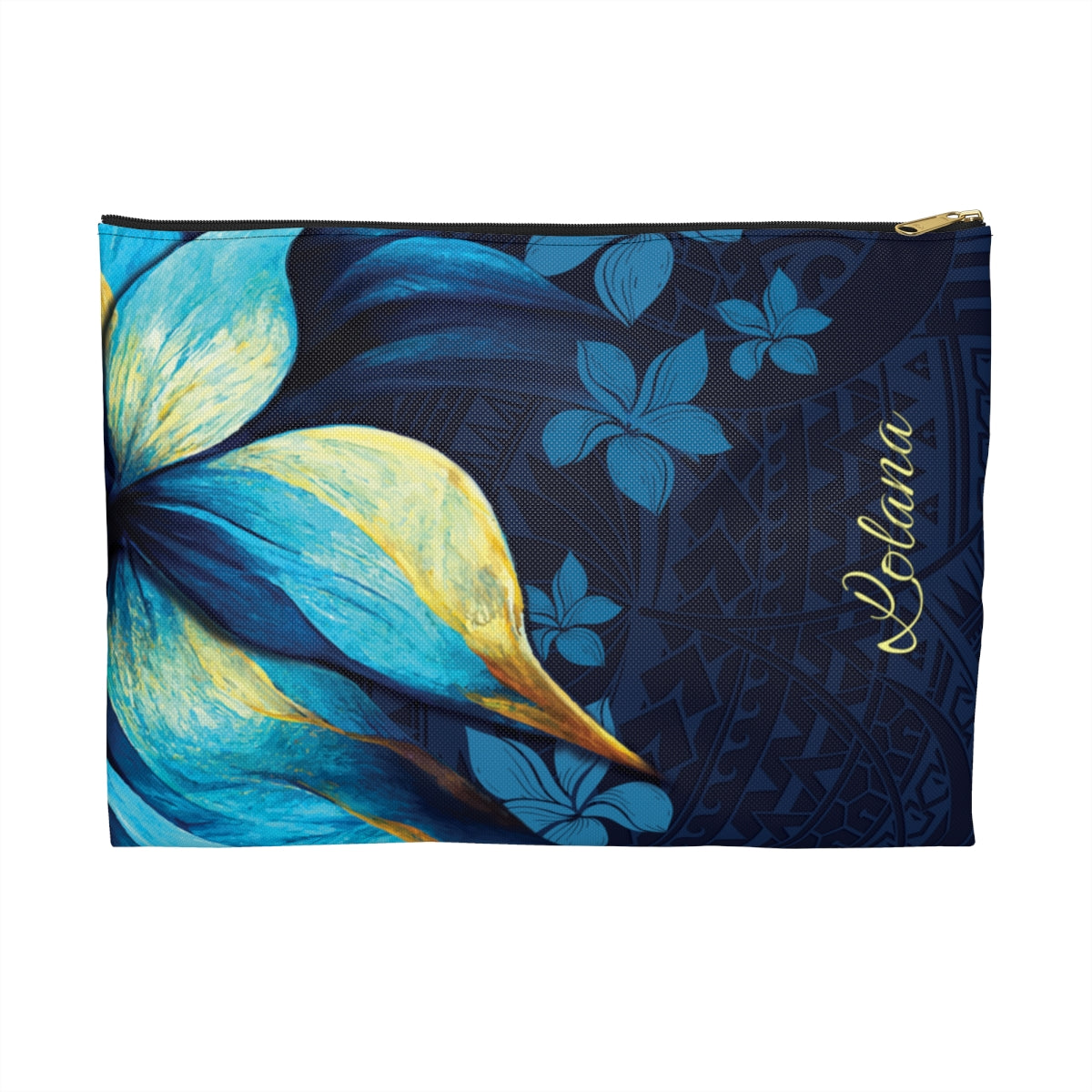 Pō Mahina Personalized Travel Pouch Pouches The Local Banyan Black zipper Large