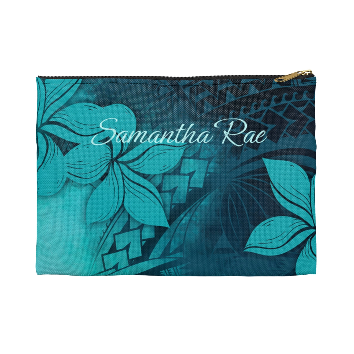 Moana Bloom Personalized Travel Pouch Pouches The Local Banyan Black zipper Small