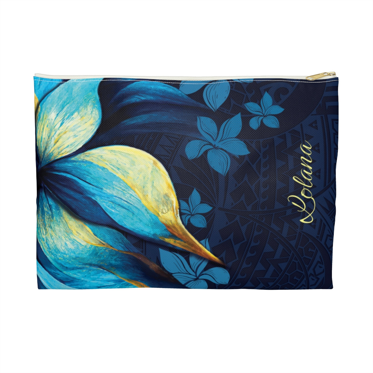 Pō Mahina Personalized Travel Pouch Pouches The Local Banyan White zipper Large