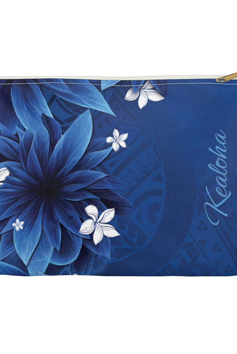 Hoku Pua Personalized Travel Pouch Pouches The Local Banyan White zipper Small