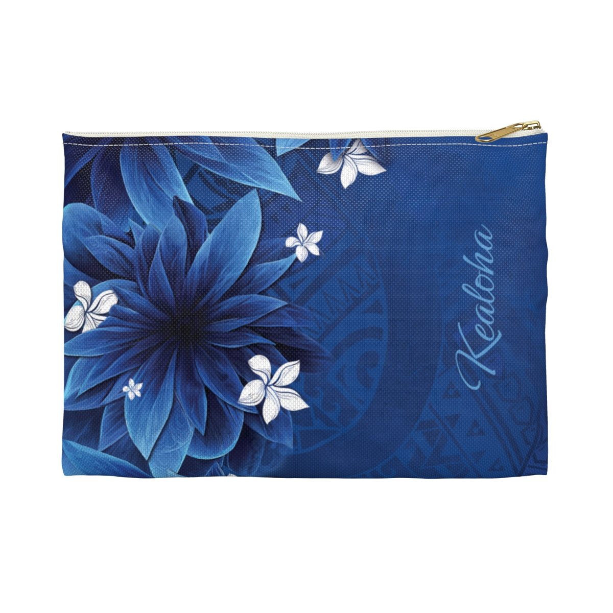 Hoku Pua Personalized Travel Pouch Pouches The Local Banyan White zipper Small