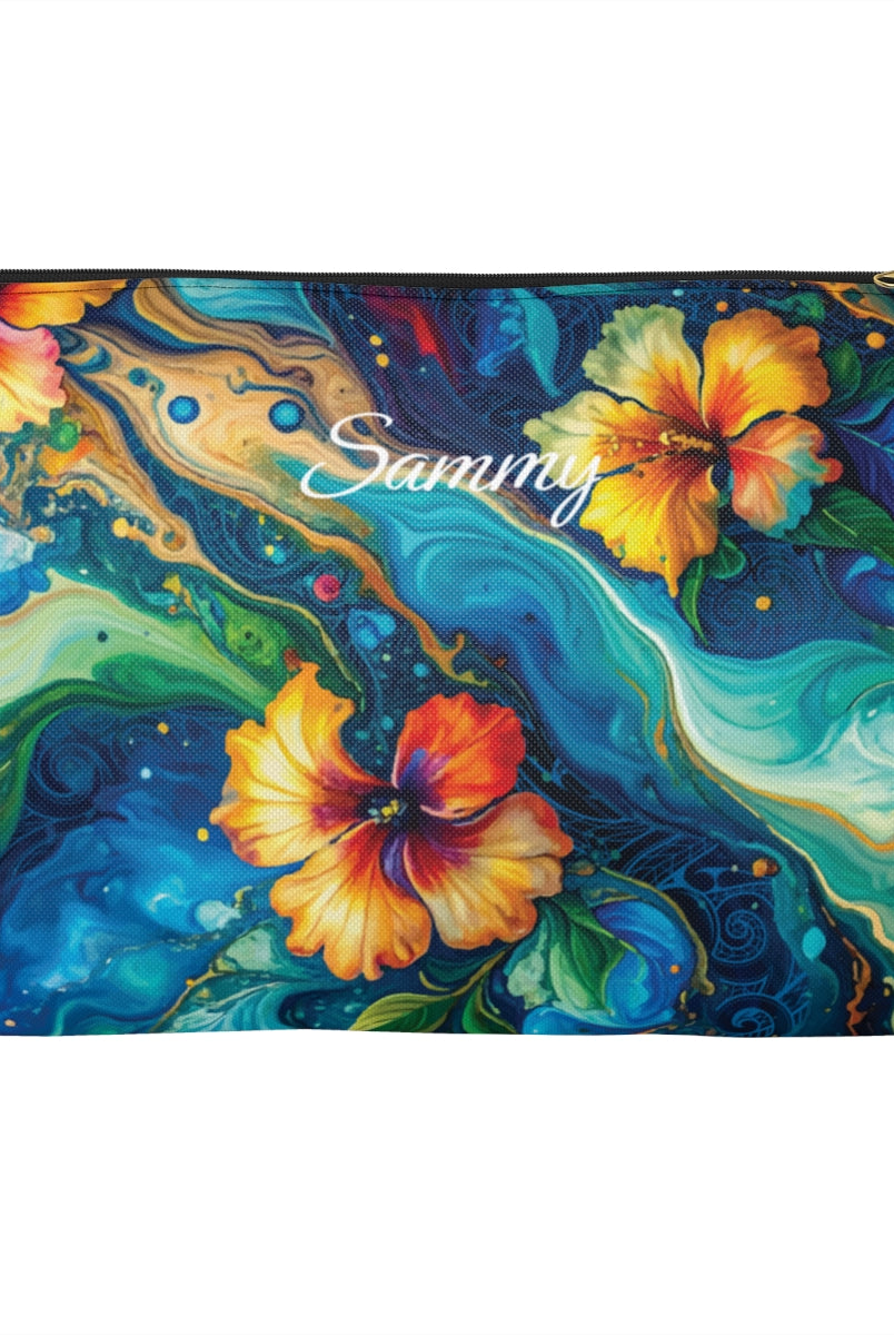 Aloalo Drift Personalized Travel Pouch Pouches The Local Banyan Black zipper Large