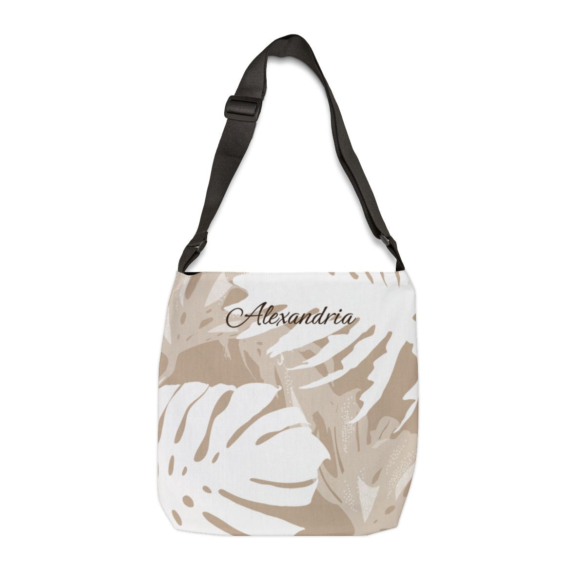 Exotic Monstera Personalized Tote Bag with Adjustable Strap Totes The Local Banyan 16" × 16''