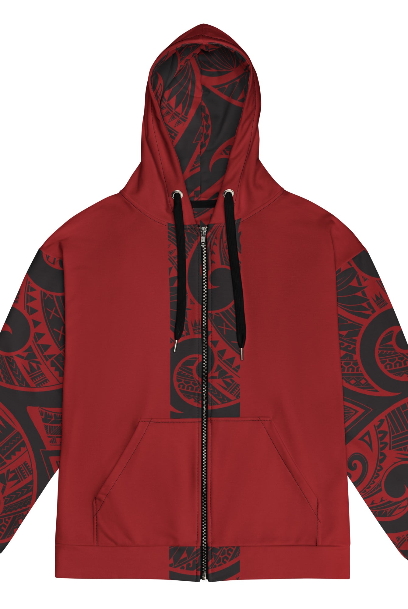 Crimson Tribal Zip Up Hoodie Zip Up Hoodie S