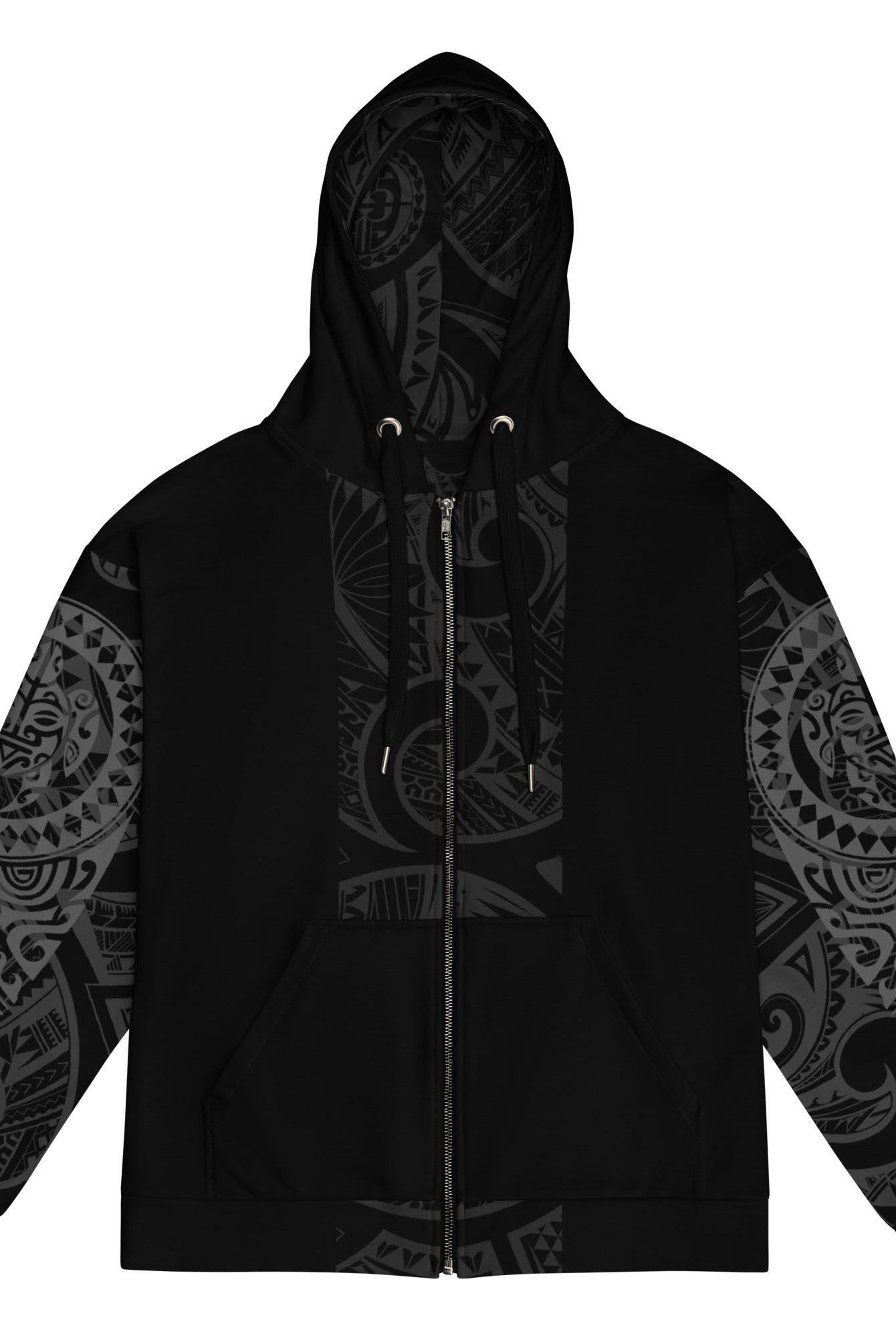 Ash Grey Tribal Zip Up Hoodie Zip Up Hoodie