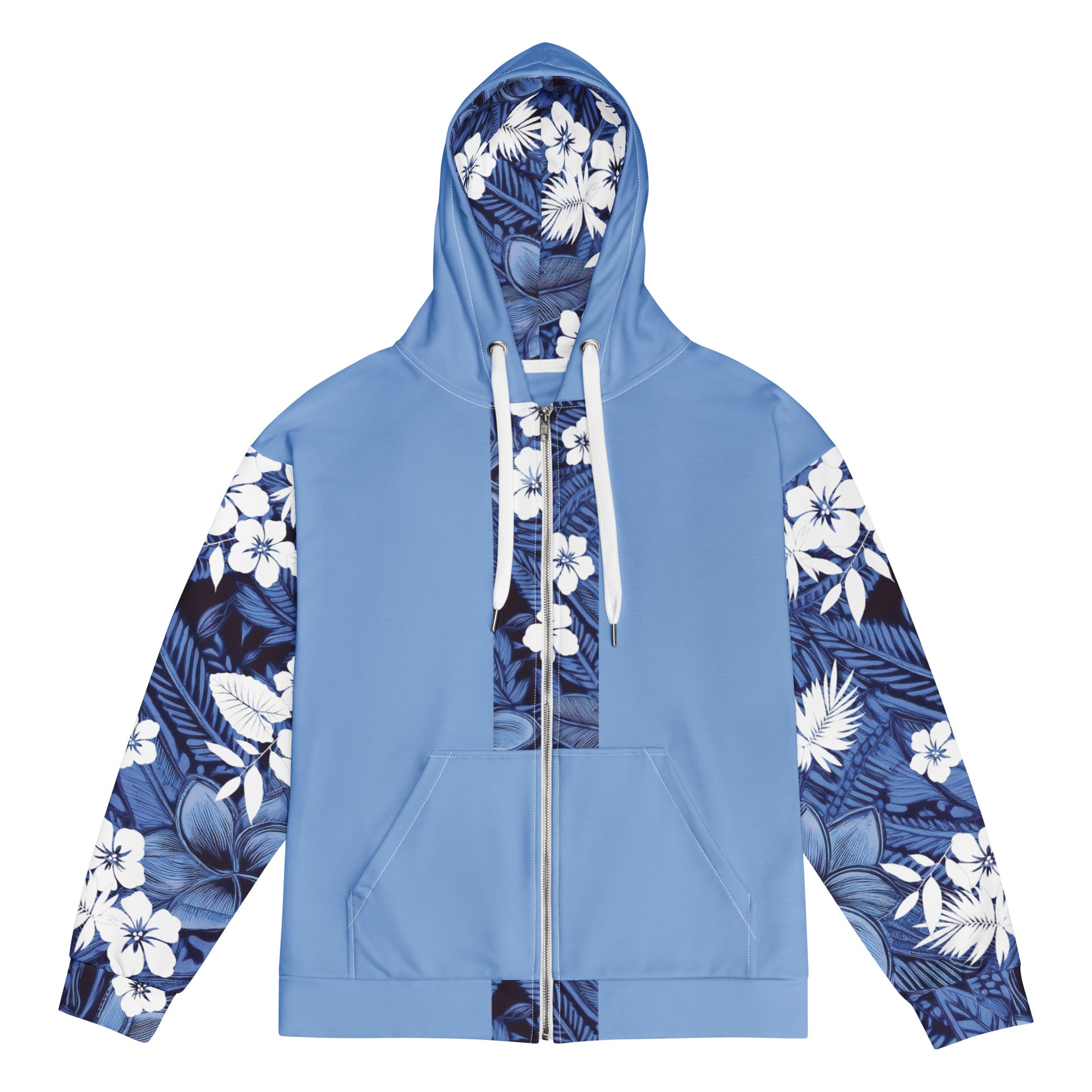 Eternal Blue Plumeria Zip Up Hoodie Zip Up Hoodie The Local Banyan S