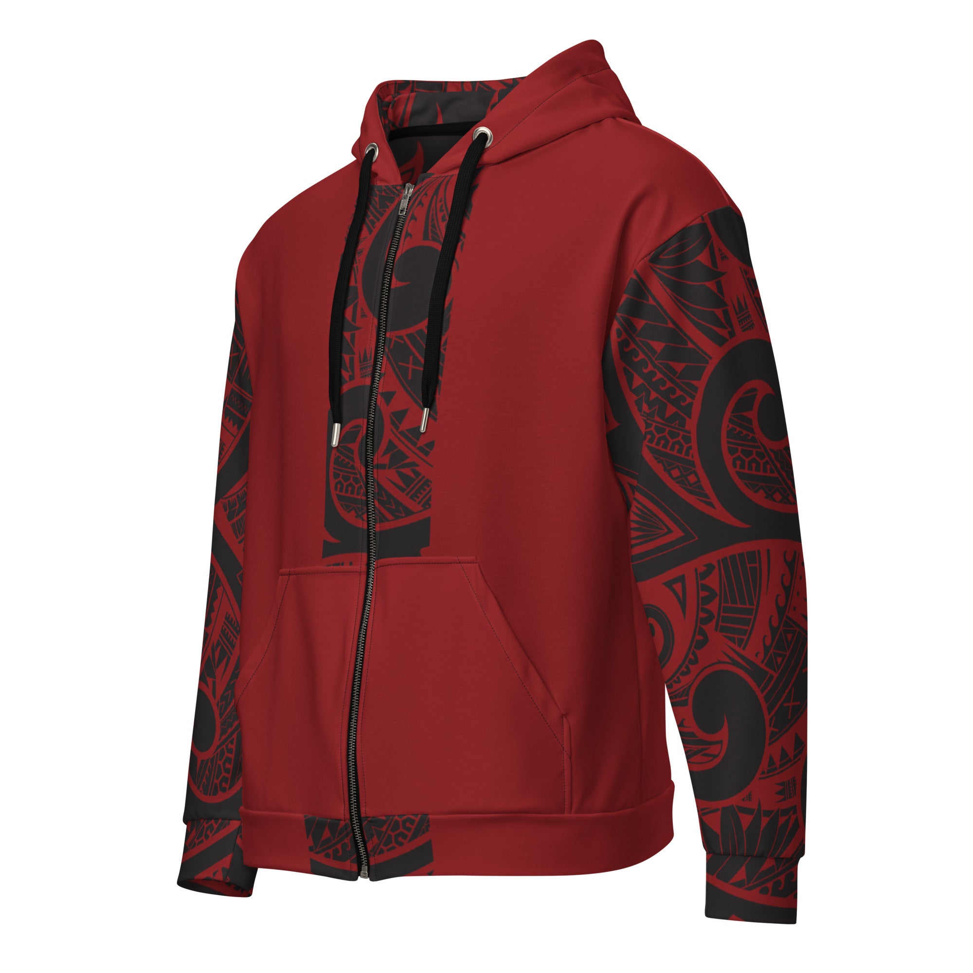 Crimson Tribal Zip Up Hoodie Zip Up Hoodie The Local Banyan