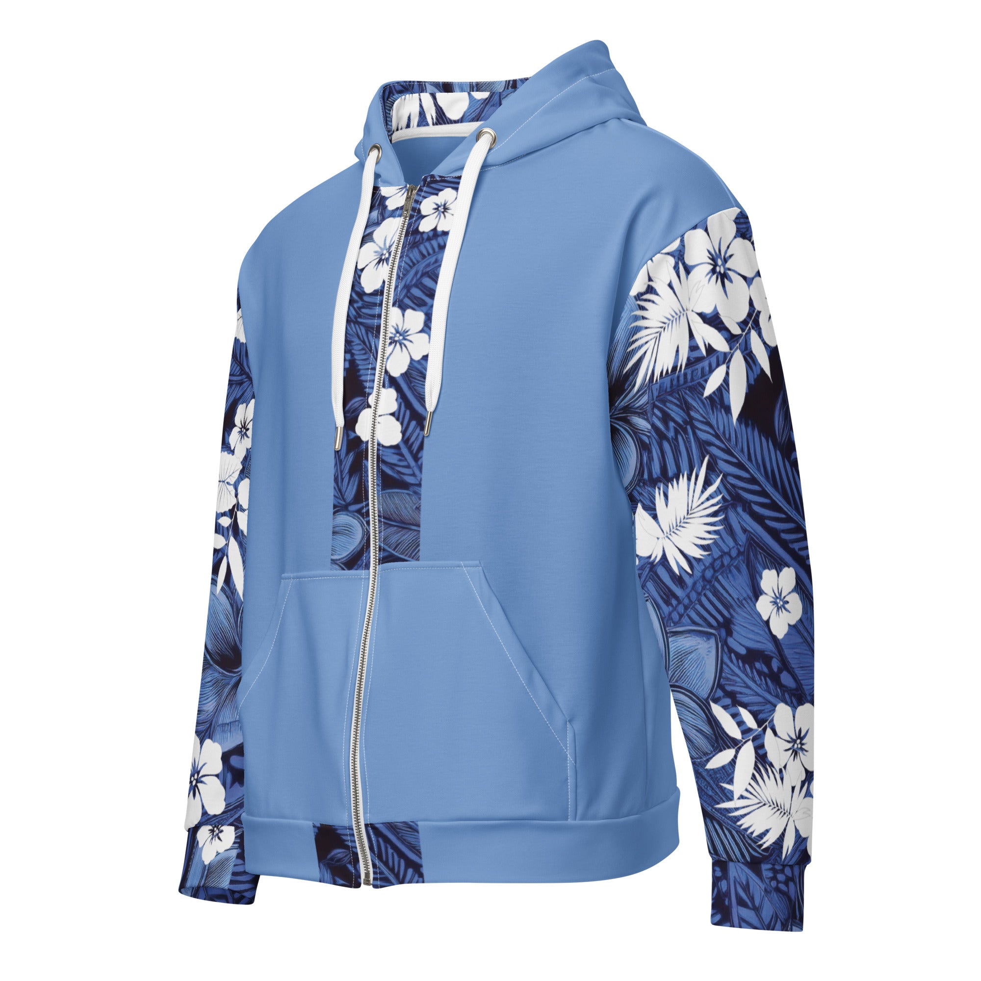Eternal Blue Plumeria Zip Up Hoodie Zip Up Hoodie The Local Banyan