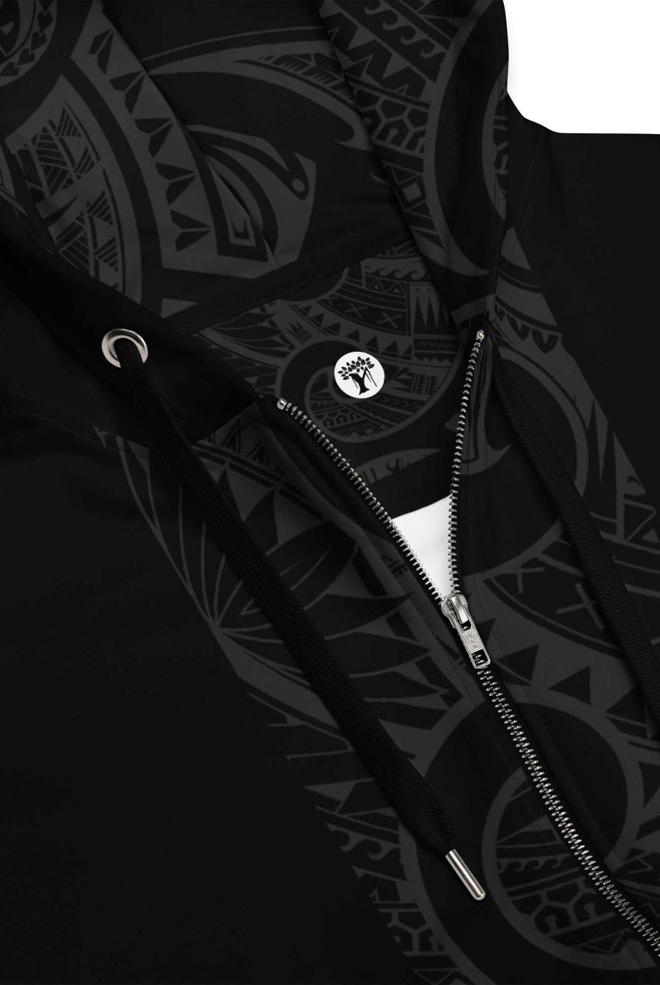 Ash Grey Tribal Zip Up Hoodie Zip Up Hoodie