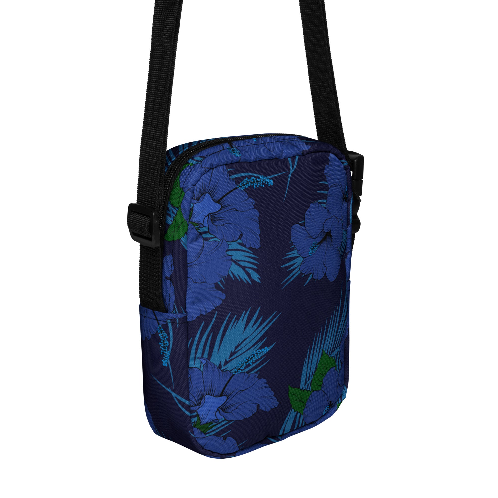 Deep Blue Hibiscus Mini Crossbody Bag Crossbodies The Local Banyan