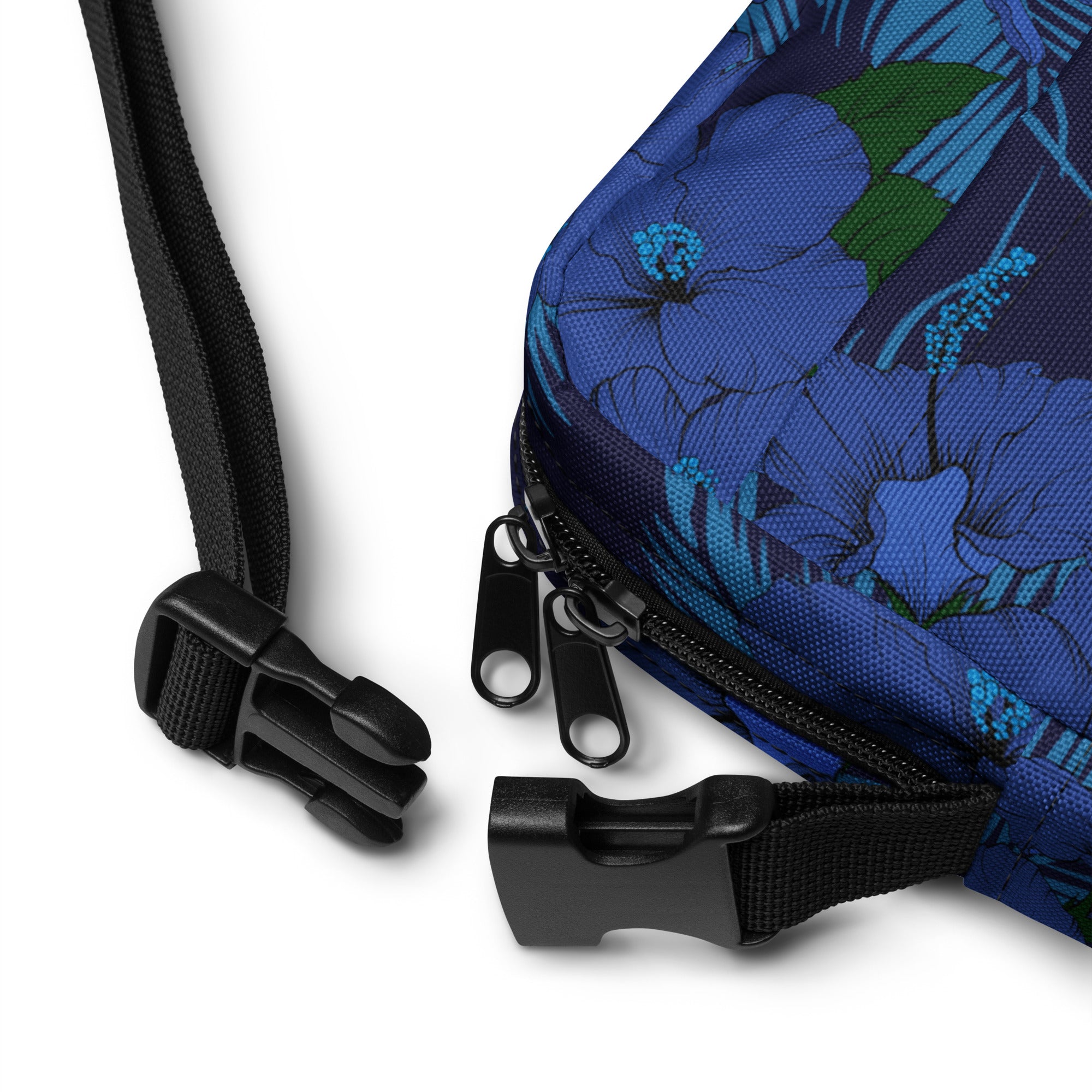 Deep Blue Hibiscus Mini Crossbody Bag Crossbodies The Local Banyan