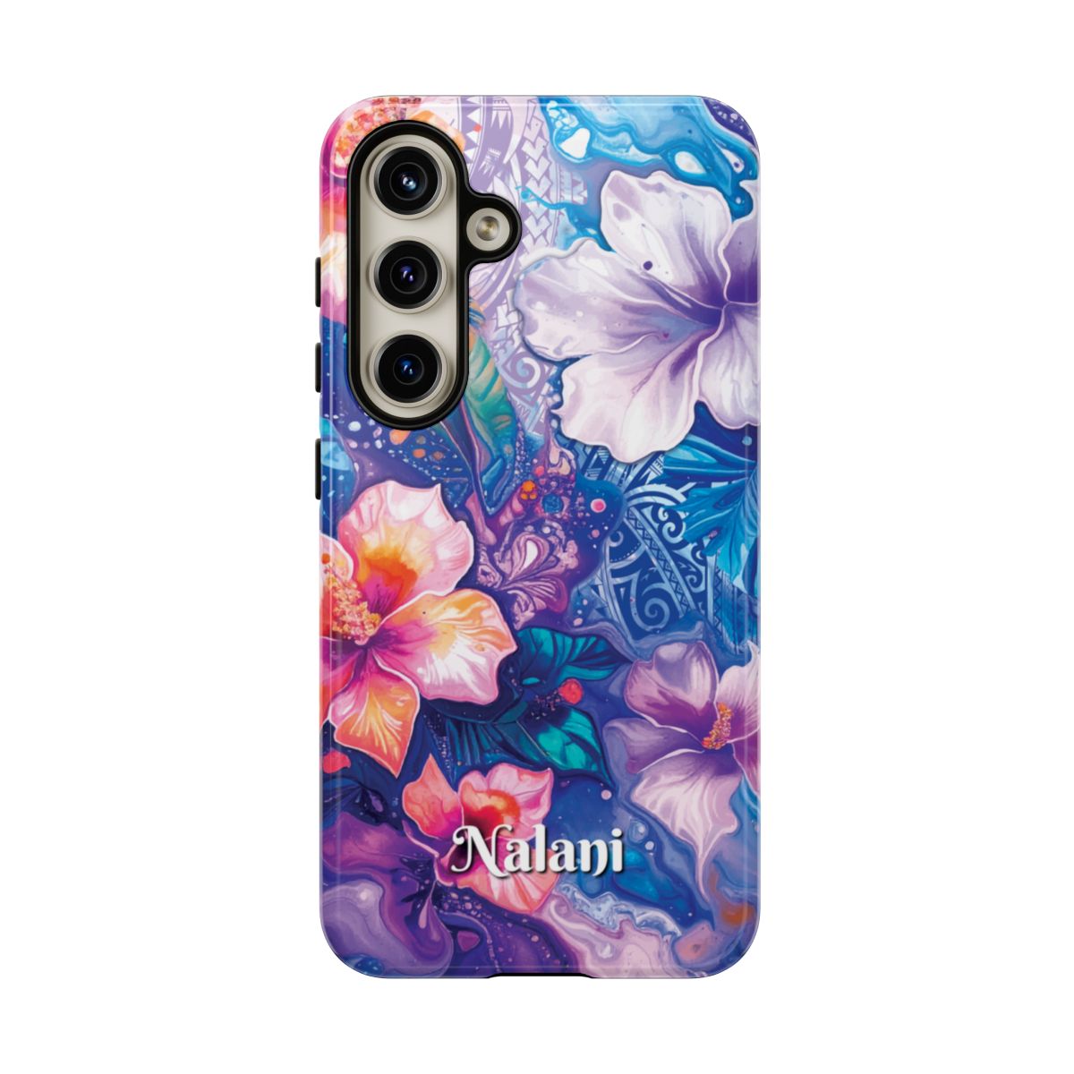 Aloha Wai Personalized Tough Samsung Galaxy Case Side View - Dual Layer Drop Protection Hawaiian Phone Case - The Local Banyan