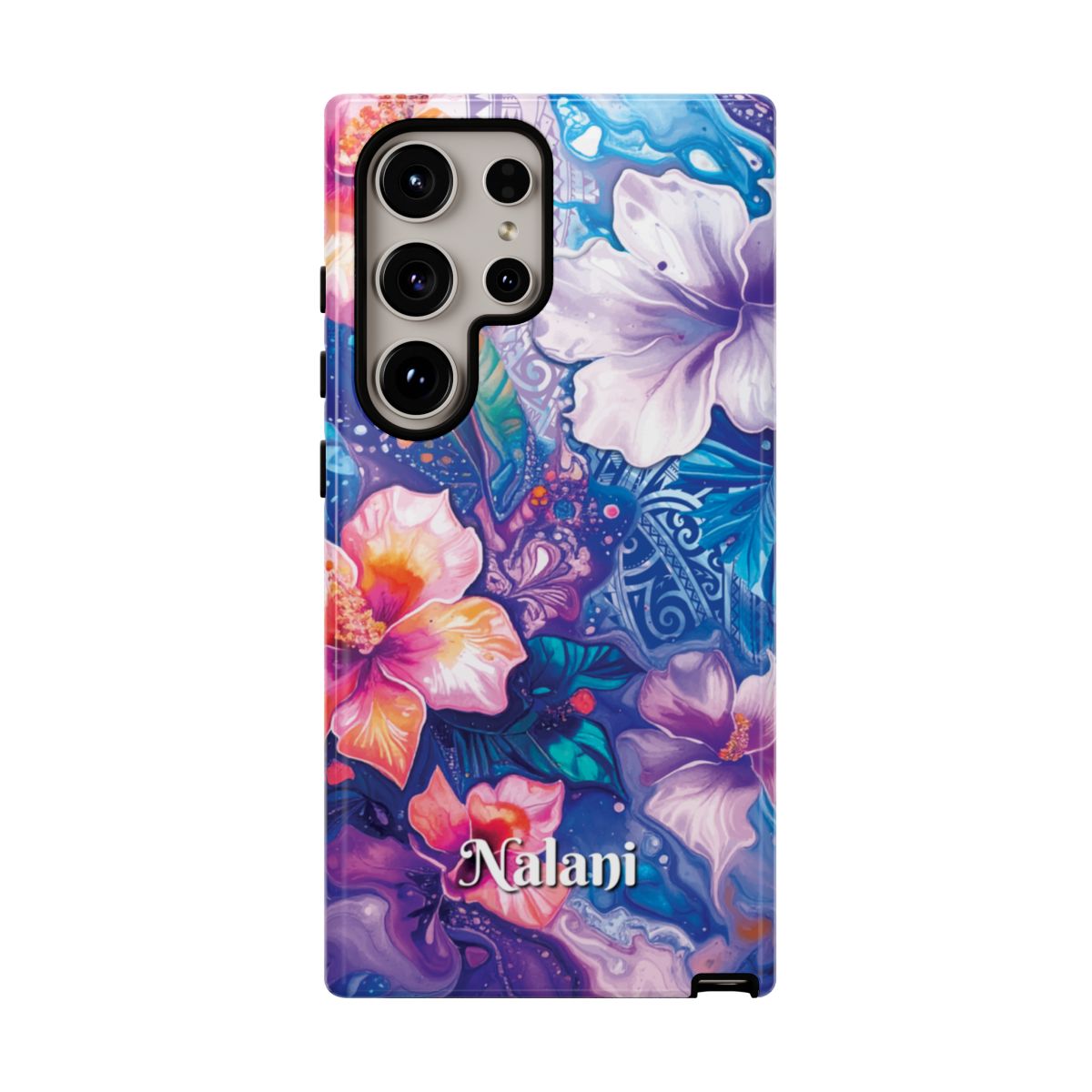 Aloha Wai Personalized Tough Samsung Galaxy Case Side View - Dual Layer Drop Protection Hawaiian Phone Case - The Local Banyan