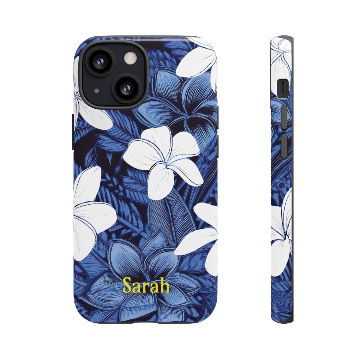 Eternal Blue Plumeria Personalized Tough Case for iPhone Phone Case The Local Banyan