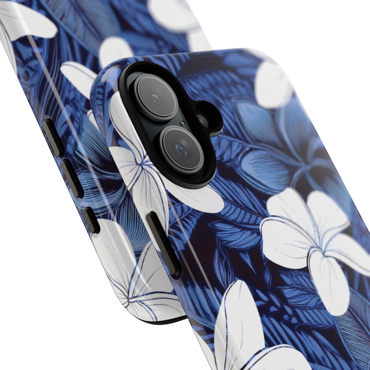 Eternal Blue Plumeria Personalized Tough Case for iPhone Phone Case The Local Banyan