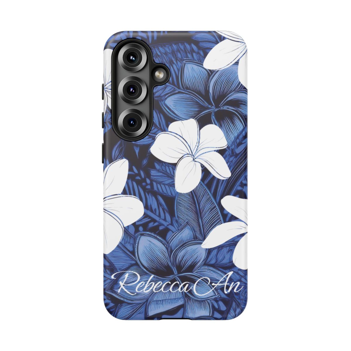 Eternal Blue Plumeria Personalized Tough Case for Samsung Galaxy Phone Case The Local Banyan Matte Samsung Galaxy S25