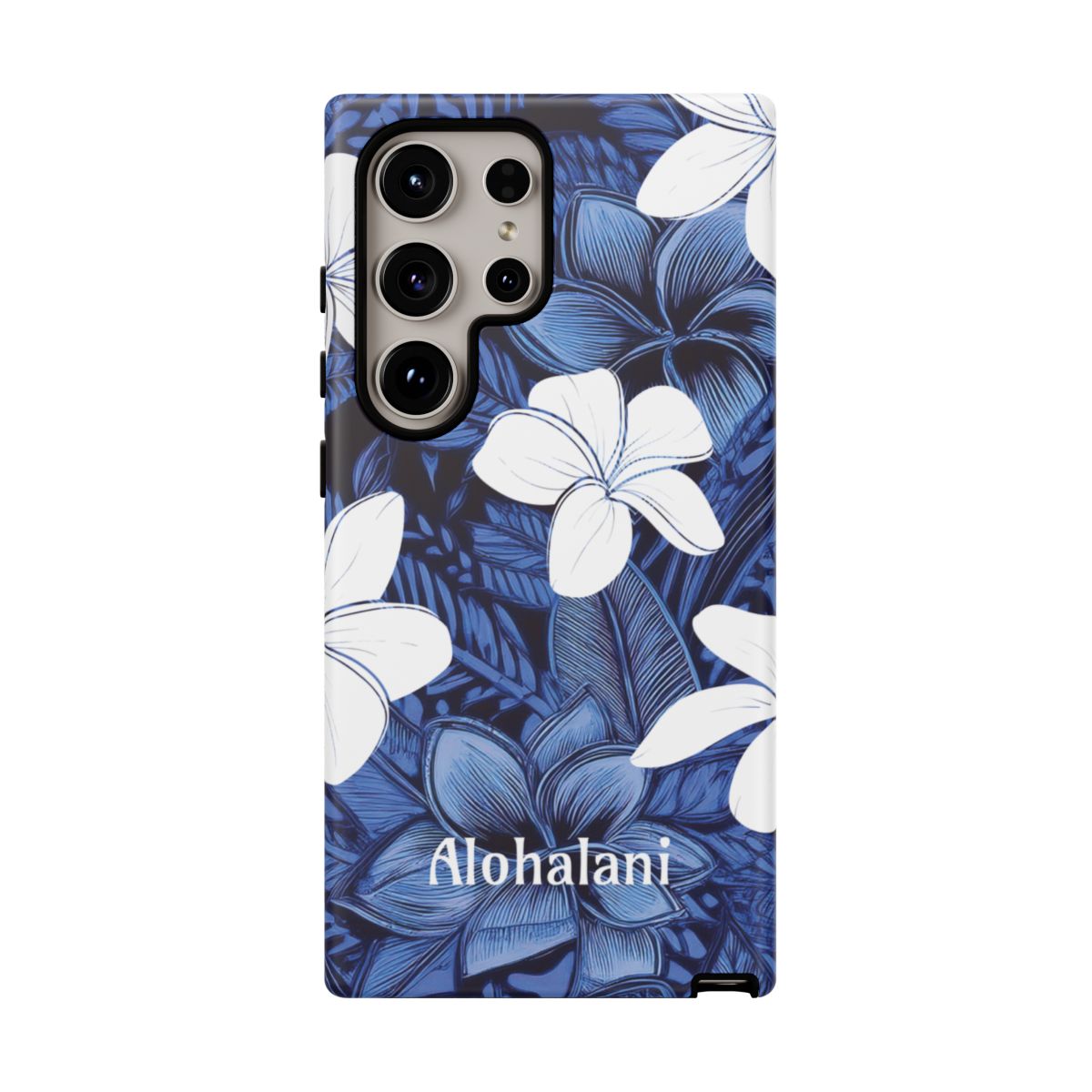 Eternal Blue Plumeria Personalized Tough Case for Samsung Galaxy Phone Case The Local Banyan Samsung Galaxy S24 Ultra Matte