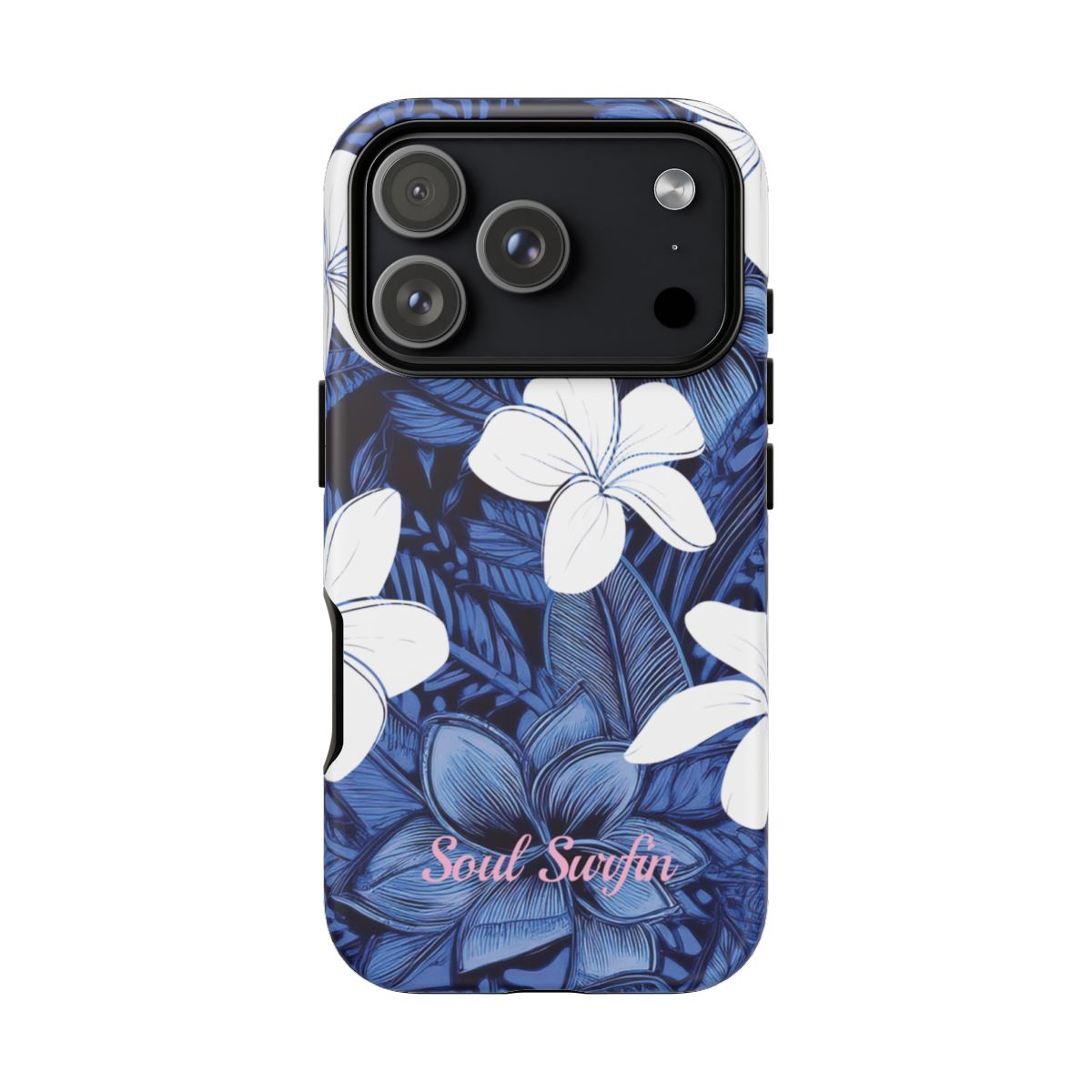 Eternal Blue Plumeria Personalized Tough Case for iPhone Phone Case The Local Banyan