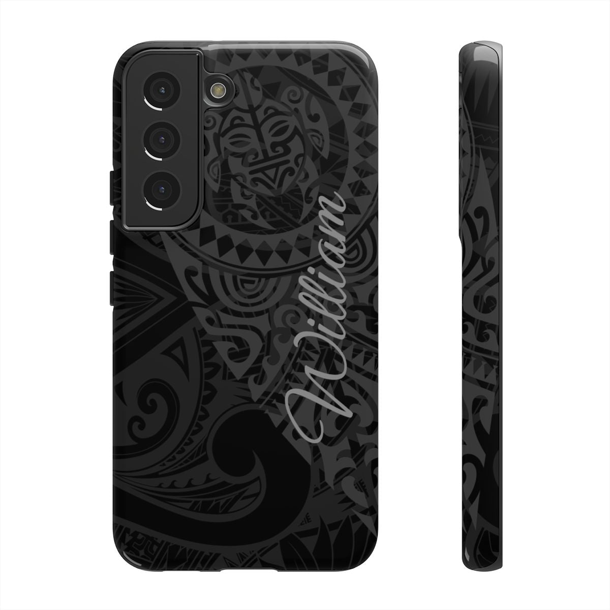 Tribal Guardian Personalized Tough Case for Samsung Galaxy - Script Font Phone Case The Local Banyan Samsung Galaxy S22 Glossy