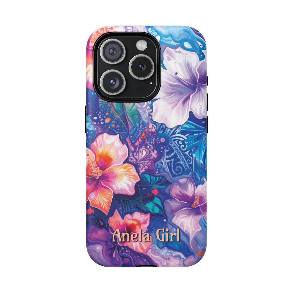 Aloha Wai Personalized MagSafe iPhone Case Detail View - Hawaiian Aloha Tropical Floral Design Close Up - The Local Banyan