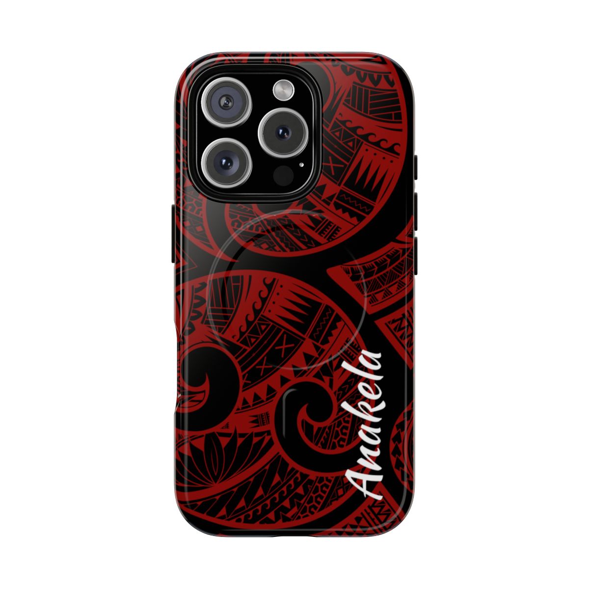 Island Tribal Personalized MagSafe iPhone Case Side View - Dual Layer Drop Protection Hawaiian Phone Case - The Local Banyan