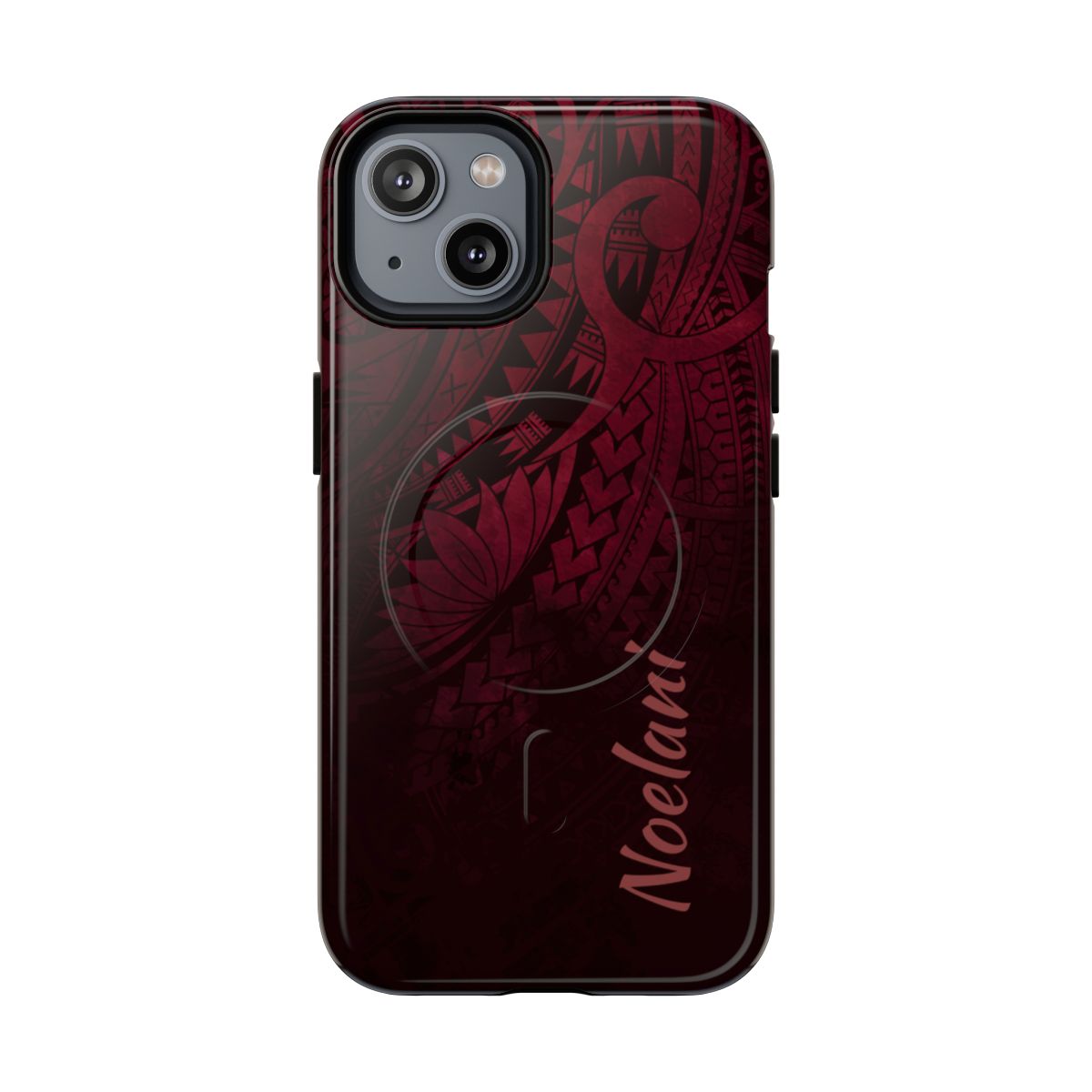 Eternal Ember Personalized MagSafe iPhone Case iPhone 14 Glossy - Hawaiian Red Tribal Polynesian Design - The Local Banyan