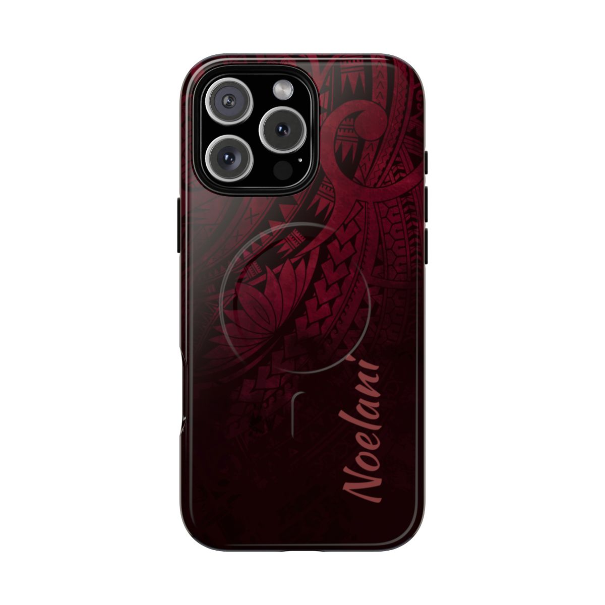 Eternal Ember Personalized MagSafe iPhone Case iPhone 16 Pro Max Glossy - Hawaiian Red Tribal Polynesian Design - The Local Banyan