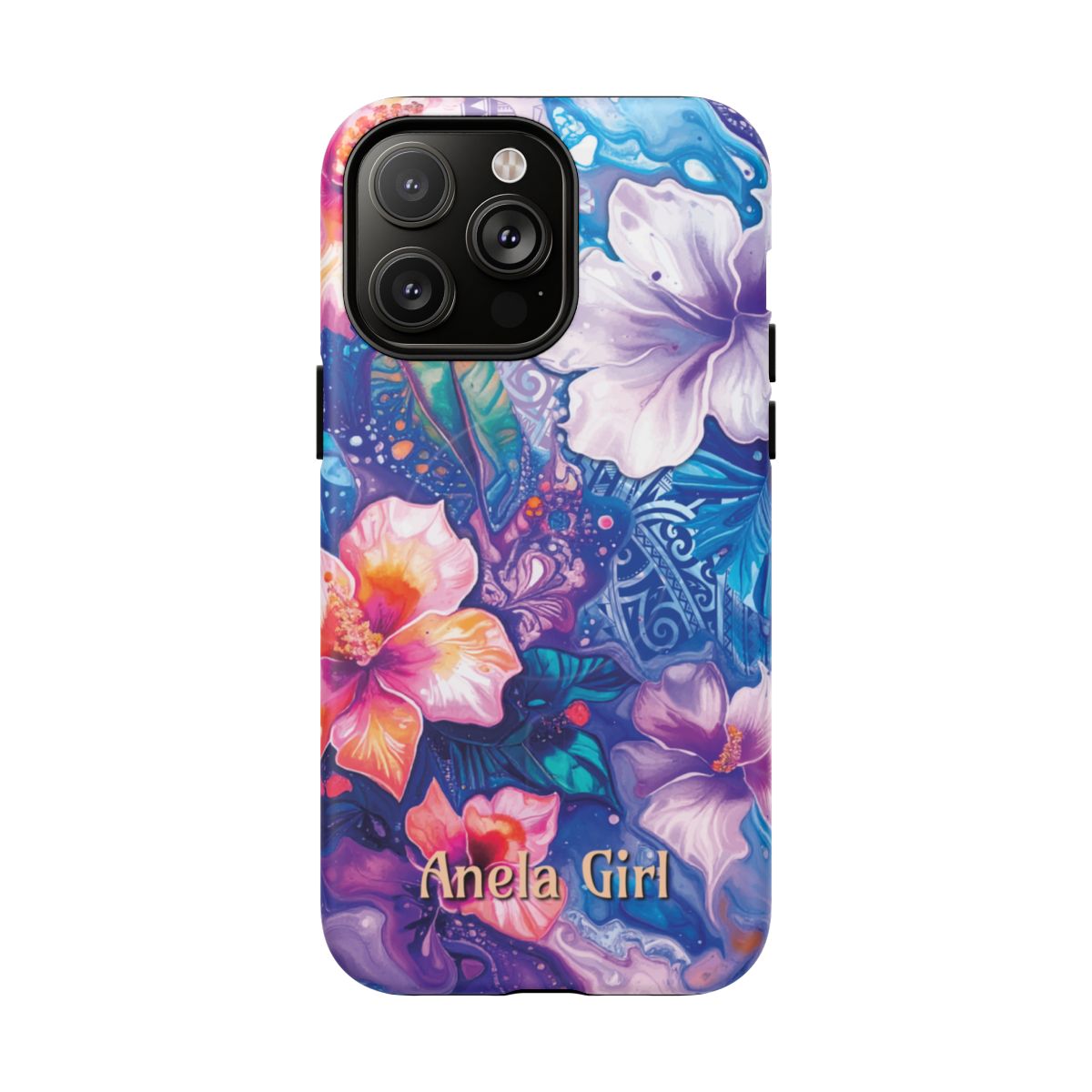 Aloha Wai Personalized MagSafe iPhone Case Detail View - Hawaiian Aloha Tropical Floral Design Close Up - The Local Banyan