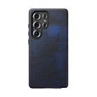 Midnight Essence Tough Samsung Galaxy Case Detail View - Hawaiian Midnight Navy Polynesian Tribal Design Close Up - The Local Banyan