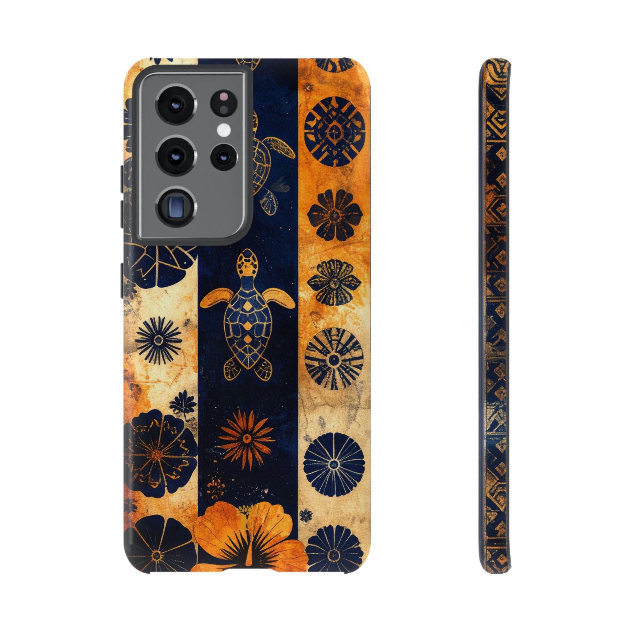Tapa Pua Lehua Honu Tough Case for Samsung Galaxy Samsung Galaxy S21 Ultra Glossy The Local Banyan