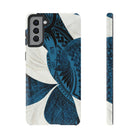 Hana Breeze Tough Samsung Galaxy Case Samsung Galaxy S21 Plus Matte - Hawaiian Blue Plumeria Polynesian Botanical Design - The Local Banyan