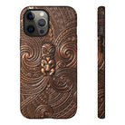 Paa Guardian Tough iPhone Case iPhone 12 Pro Max Glossy - Hawaiian Copper Carved Tiki Polynesian Design - The Local Banyan