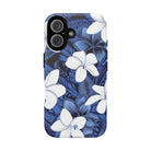Eternal Blue Plumeria MagSafe Compatible Case for iPhone iPhone 16 Matte The Local Banyan