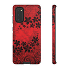 Keahi Pua Tough Samsung Galaxy Case Samsung Galaxy S20 Glossy - Hawaiian Fire Flower Red Tribal Floral Design - The Local Banyan