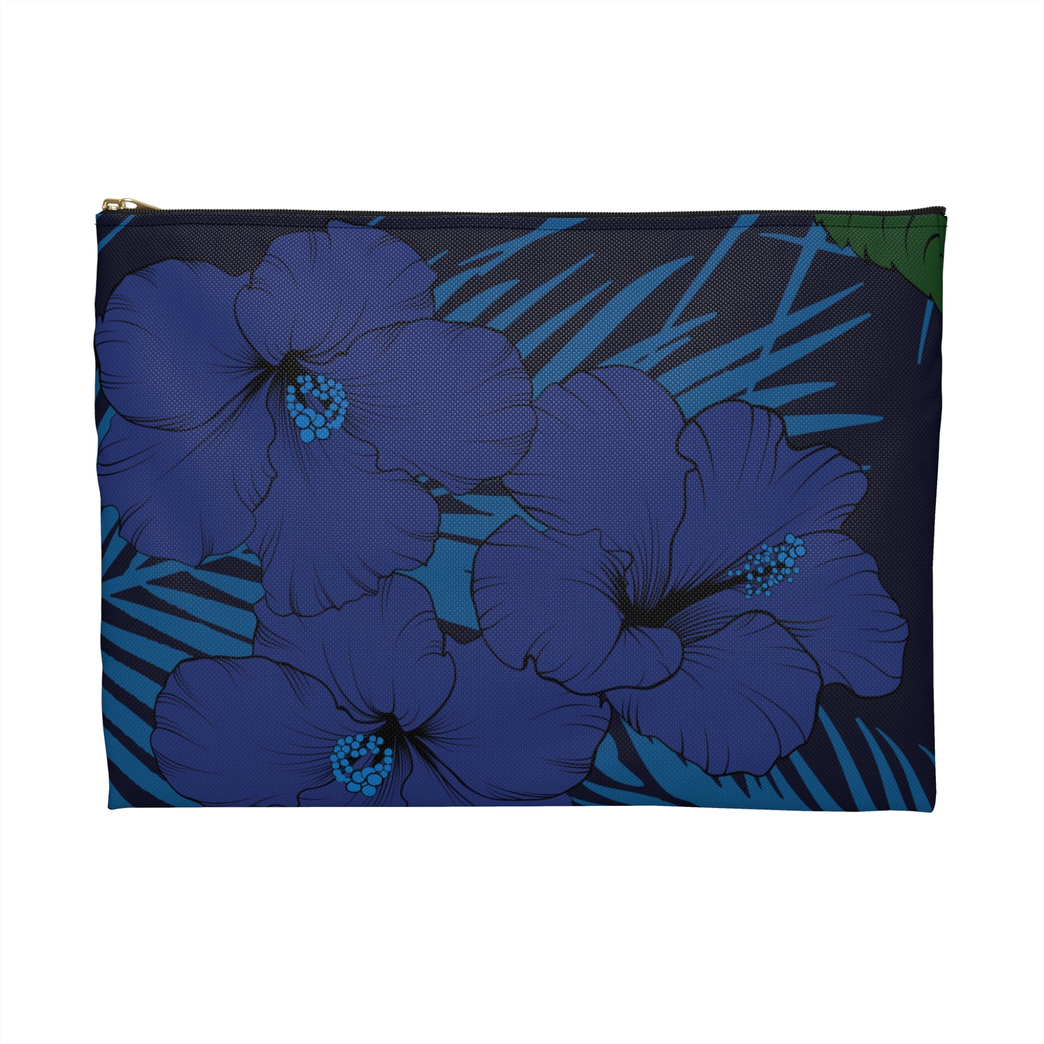 Deep Blue Hibiscus Travel Pouch Bag Pouches The Local Banyan