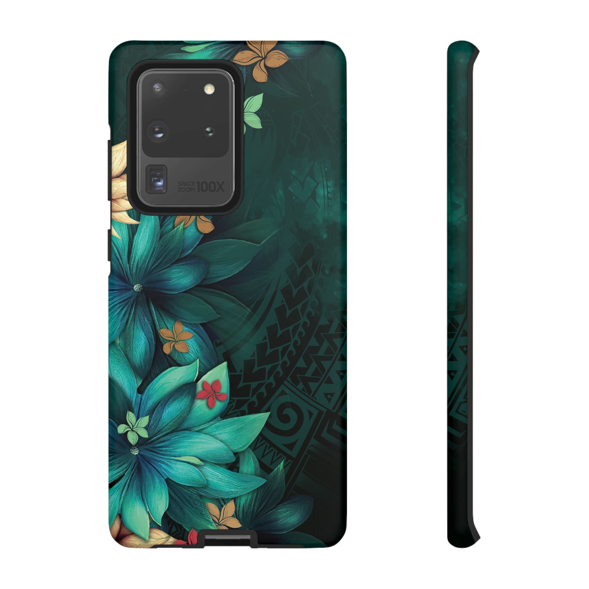 Aloha Whispers Tough Samsung Galaxy Case Samsung Galaxy S20 Ultra Matte - Hawaiian Abstract Green Floral Polynesian Design - The Local Banyan