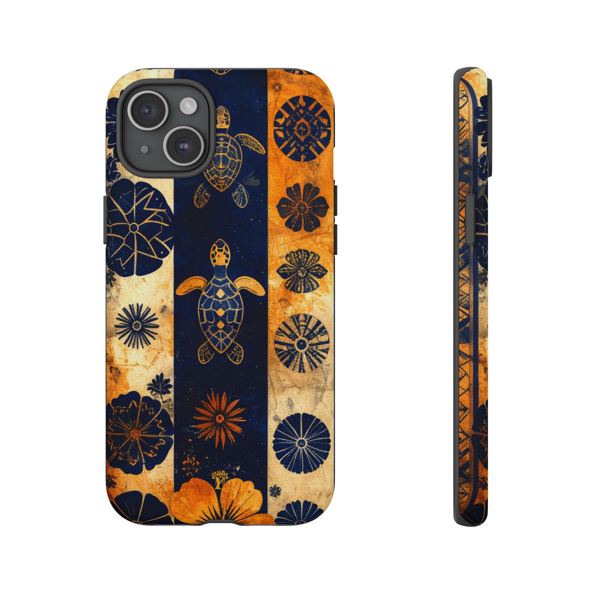 Tapa Pua Lehua Honu Tough Case for iPhone iPhone 15 Plus Matte The Local Banyan