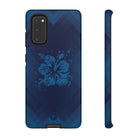 Kikokiko Lehua Tough Samsung Galaxy Case Samsung Galaxy S20 Glossy - Hawaiian Navy Blue Geometric Hibiscus Design - The Local Banyan