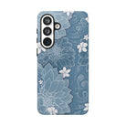 Pua La Tough Samsung Galaxy Case Detail View - Hawaiian Golden Hibiscus Sun Flower Sapphire Design Close Up - The Local Banyan