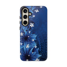 Hoku Pua Tough Samsung Galaxy Case Detail View - Hawaiian Blue Star Flower Polynesian Design Close Up - The Local Banyan